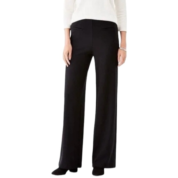 NEW J. Jill Black Wool Blend Straight Leg Trousers Dress Pants size 16 - Picture 1 of 7